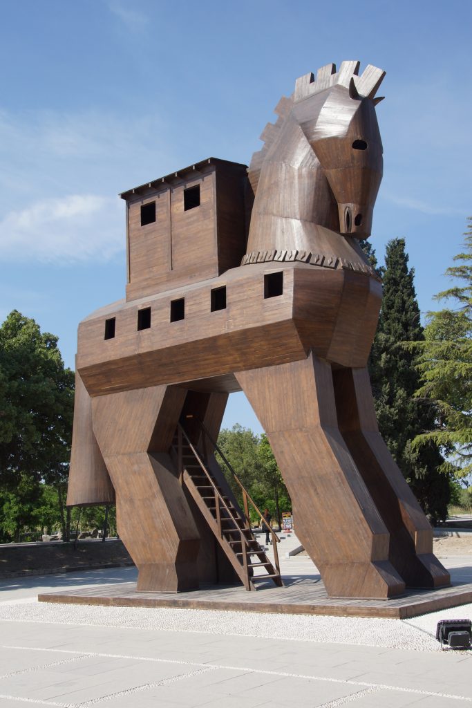 Trojan Horse replica on the site of ancient  Troy. Turkey